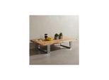 KADIMA DESIGN Massiver Akazienholz Couchtisch mit Baumkanten, Landhausstil, stabile Metallbeine