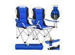 tectake® Campingstuhl, faltbar, gepolstert, geringes Gewicht, 60 x 88 x 110 cm