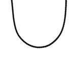 Kette ohne Anhänger AMOR, edelstahlfarben, schwarz, Halsketten, Herren, Edelstahl Leder, L: 50 B: 3mm, Edelstahl, Leder, B:3mm