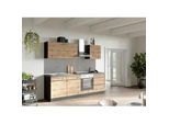 Küchenblock Turin mit Geräten ca. 240 cm Grau/Eiche