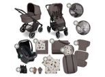 ABC Design Kinderwagenset Salsa 5 Air Starter Set, Graubraun, Textil, 13-teilig, Alpaka, 63x107.5x95.5 cm, EN 1888, UV 50+, Reach, ECE R 129 i-Size, Feststellbremse, Fußstütze abklappbar, Federung, Verdeckung abnehmbar, 5-Punkte-Gurt, Doppelbremse, Griff in Lederoptik, Transportsicherung, Sitz umsetzbar, abnehmbarer Schutzbügel, Teleskopgriff,5-Punkt-Gurtsystem, und waschbarer Bezug, Sonnendach, I