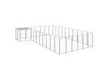 VidaXL Hundezwinger Stahl silber 4,4 m, 5,5 m, 1,1 m