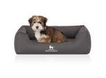 Knuffelwuff Orthopädisches Wasserabweisendes Hundebett Leon aus Velours mit Handwebcharakter