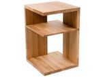 Beistelltisch, Wildeiche, Holz, Wildeiche, massiv, rechteckig, Bodenplatte, 40x60x40 cm, offenes Fach, Wohnzimmer, Wohnzimmertische, Beistelltische