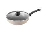 Ballarini Schmorpfanne Ledro, Schwarz, Beige, Metall, rund, antihaftbeschichtet, Kochen, Pfannen, Bratpfannen