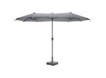 Ambia Garden Doppelsonnenschirm, Anthrazit, Textil, 400x236x208 cm, Sonnen- & Sichtschutz, Sonnenschirme