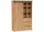 Milino Highboard, Schwarz, Eiche, Kunststoff, 8 Fächer, 3 Schublade(n) Schubladen, 120x182x43 cm, Bsci, Wohnzimmer, Kommoden & Sideboards, Highboards