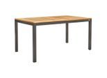 Ambia Garden Gartentisch , Anthrazit, Naturfarben , Holz, Metall , Teakholz , massiv, Hartholz , rechteckig , eckig , 90x74x150-210 cm , FSC , ausziehbar , Gartenmöbel, Gartentische, Gartentische ausziehbar