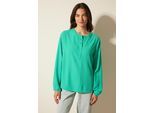 Langarmbluse CECIL, Damen, Gr. 3XL, grün (aventurine grün), Stoff, 58% Viskose, 42% Polyester, unifarben, klassisch normal, Rundhals, Bündchen, Blusen, mit Rundhalsausschnitt