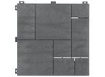 Terrassenfliese, Edelstahlfarben, Kunststoff, 31.8x8.3x31.8 cm, Teppiche und Böden, Terrassenböden & Balkonböden, Terrassenfliesen