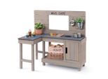 Muddy Buddy Matschküche Coffee Corner, Hellgrau, Holz, 60x95x100 cm, Fsc, EN 71, Europäischer Sicherheitsstandard, mit Holzschutz vorbehandelt, Spielzeug, Kinderspielzeug, Kinderküchen