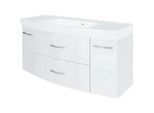 Waschtischkombi Florida in Weiß + Überlaufring