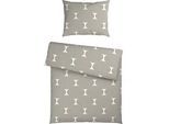 Bettwäsche Retro Weiß/Graubraun ca. 140x200cm