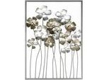 Metallbild Fleurs Braun/Creme ca. 58x80cm