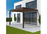 Pergola Braun, Sepiabraun RAL 8014, Anbaupergola, Aluminium, 1000x1600 mm, individuell konfigurieren