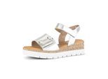 Plateausandaletten GABOR "Plateau Sandale", Damen, Gr. 38, silber, Schuhe