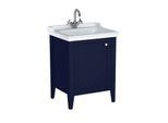 VitrA Valarte Waschtisch-Möbel-Set 65764 64,5x53x88cm, links, Korpus stahlblau/Waschtisch weiß hochglanz