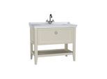 VitrA Valarte Waschtisch-Möbel-Set 62185 99,5 x 53 x 88 cm, 1 Vollauszug, Korpus elfenbein matt/Waschtisch weiß hochglanz