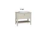 VitrA Valarte Einbauwaschtisch-Möbel-Set 62200 98 x 52 x 87,5 cm, 1 Vollauszug, Korpus elfenbein matt/Waschtisch weiß hochglanz