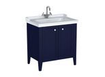 VitrA Valarte Waschtisch-Möbel-Set 65766 79,5x53x88cm, 2 Türen, Korpus stahlblau/Waschtisch weiß hochglanz