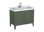 VitrA Valarte Waschtisch-Möbel-Set 65806 99,5x53x88cm, 2 Türen, Korpus Vintage grün/Waschtisch weiß hochglanz