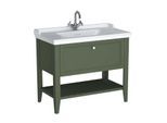 VitrA Valarte Waschtisch-Möbel-Set 65816 99,5x53x88cm, 1 Vollauszug, Korpus Vintage grün/Waschtisch weiß hochglanz