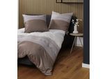 Bettwäsche JANINE "moments", beige grau, B/L: 140cm x 200cm, 1 Stk., 1 Stk., Mako-Satin, B/L: 90cm x 70cm, Mako-Satin, Obermaterial: 100% Baumwolle, Bettwäsche, Bettwäsche, mit Reißverschluss