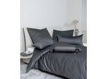 Bettwäsche JANINE "Colors", grau (titan), B/L: 200cm x 200cm, 1 Stk., 2 Stk., Mako-Satin, B/L: 80cm x 80cm & 80cm x 80cm, 3 Stk., Mako-Satin, Obermaterial: 100% Baumwolle, Bettwäsche, Bettwäsche, feinfädige uni Bettwäsche für alle Jahreszeiten, Markenreißverschluss