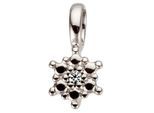 Kettenanhänger JOBO "Kleiner Anhänger 9 mm mit Diamant", weiß (weißgold 585), Schmuckanhänger, Damen, Diamanten Weißgold 585, Diamanten, Weißgold 585, Kettenanhänger, 14 Karat 585 Weißgold