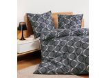 Bettwäsche JANINE "J. D.", anthrazit, B/L: 240cm x 220cm, 2 Stk., 2 Stk., Mako-Satin, B/L: 80cm x 80cm & 80cm x 80cm, Mako-Satin, Obermaterial: 100% Baumwolle, Bettwäsche, Bettwäsche, mit Reißverschluss