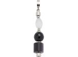 Charm-Einhänger LEONARDO "Anhänger Betsy Clip & Mix", schwarz-weiß (edelstahlfarben, schwarz, grau, weiß), Charms, Damen, Edelstahl, mit Cat´s Eye