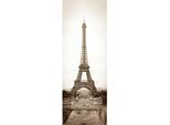 Fototapete ARCHITECTS PAPER "Eiffel Tower", grau (grau, weiß), B:1m L:2,8m, Vlies, Tapeten, Tapete Natur Fototapete Eiffelturm Panel 1,00m x 2,80m