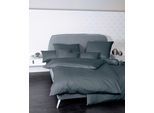 Bettwäsche JANINE "Colors", grau (anthrazit), B/L: 200cm x 220cm, 1 Stk., 2 Stk., Mako-Satin, B/L: 80cm x 80cm & 80cm x 80cm, 3 Stk., Mako-Satin, Obermaterial: 100% Baumwolle, Bettwäsche, Bettwäsche, feinfädige uni Bettwäsche für alle Jahreszeiten, Markenreißverschluss