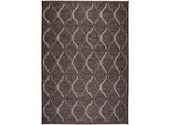 Teppich KAYOOM "Nautic 981", braun (grau), B:80cm H:7mm L:150cm, Polypropylen, Teppiche, Teppich, Kurzflor, Modernes Muster, Deko, ; In -und Outdoor geeignet