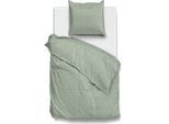 Bettwäsche ZO HOME "Zohome Bettwäsche Lino", grün (moss, grün), B/L: 155cm x 220cm, 1 Stk., 1 Stk., Renforcé, B/L: 80cm x 80cm, 2 Stk., Renforcé, Obermaterial: 100% Baumwolle, Bettwäsche, Bettwäsche, Bettwäsche aus 100% Baumwolle, hochwertige Renforcé, ab 135x200 cm.