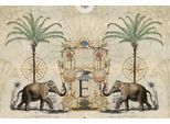 Fototapete LIVING WALLS "ARTist Nostalgic Elefant", bunt (beige, braun, gold), B:4m L:2,7m, Vlies, Tapeten, Vlies, Wand, Schräge