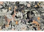 Fototapete LIVING WALLS "ARTist Nostalgic Animals", bunt (beige, grün, orange), B:4m L:2,7m, Vlies, Tapeten, Vlies, Wand, Schräge