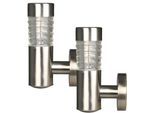 Außen-Wandleuchte LUXFORM "Solar-Außenwandleuchte - Tacoma - 2 Stück - LED", silber (srainless steel), 2 Stk., Leuchten, Aus Edelstahl & Glas gefertigt