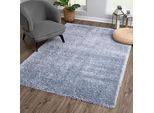 Hochflor-Teppich SANAT "Porto", blau, B:140cm H:45mm L:200cm, Kunstfaser, Teppiche, Wohnzimmer, Langflor, Shaggy, auch als Läufer