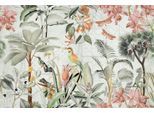 Fototapete LIVING WALLS "ARTist Tropical Paradise", bunt (creme, grün, orange), B:4m L:2,7m, Vlies, Tapeten, Vlies, Wand, Schräge