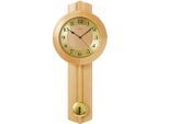 Funk-Pendelwanduhr AMS "F5165/16", braun (erlefarben), Wanduhren, B/H/L: 25cm x 10cm x 62cm, Quarzuhr, Holz-/Glasgehäuse, Erle,Esszimmer,Wohnzimmer,Made in Germany