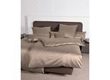 Bettwäsche JANINE "Colors", grau (taupe), B/L: 200cm x 200cm, 1 Stk., 2 Stk., Mako-Satin, B/L: 80cm x 80cm & 80cm x 80cm, 3 Stk., Mako-Satin, Obermaterial: 100% Baumwolle, Bettwäsche, Bettwäsche, feinfädige uni Bettwäsche für alle Jahreszeiten, Markenreißverschluss