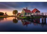 Fototapete PAPERMOON "Photo-Art JESUS M GARCIA, ZAANSE SCHANS GREEN HOUSE", bunt, B:5m L:2,8m, Vlies, Tapeten