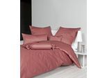 Bettwäsche JANINE "Colors", rot (marsala), B/L: 240cm x 220cm, 1 Stk., 2 Stk., Mako-Satin, B/L: 80cm x 80cm & 80cm x 80cm, 3 Stk., Mako-Satin, Obermaterial: 100% Baumwolle, Bettwäsche, Bettwäsche, feinfädige uni Bettwäsche für alle Jahreszeiten, Markenreißverschluss