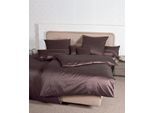 Bettwäsche JANINE "Colors", braun, B/L: 155cm x 200cm, 1 Stk., 1 Stk., Mako-Satin, B/L: 80cm x 80cm, 2 Stk., Mako-Satin, Obermaterial: 100% Baumwolle, Bettwäsche, Bettwäsche, feinfädige uni Bettwäsche für alle Jahreszeiten, Markenreißverschluss
