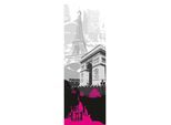 Fototapete ARCHITECTS PAPER "Paris", lila (grau, schwarz, lila), B:1m L:2,8m, Vlies, Tapeten, Grafik Tapete Stadt paris Grau Pink Panel 1,00m x 2,80m