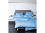 Bettwäsche JANINE "Colors", blau (hellblau), B/L: 200cm x 220cm, 1 Stk., 2 Stk., Mako-Satin, B/L: 80cm x 80cm & 80cm x 80cm, 3 Stk., Mako-Satin, Obermaterial: 100% Baumwolle, Bettwäsche, Bettwäsche, feinfädige uni Bettwäsche für alle Jahreszeiten, Markenreißverschluss