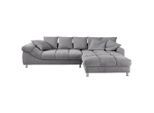 Carryhome Wohnlandschaft, Grau, Silber, Metall, 5-Sitzer, Füllung: Schaumstoff, Ottomane rechts, seitenverkehrt montierbar, L-Form, 337x228 cm, Stoffauswahl, Rücken echt, Wohnzimmer, Sofas & Couches, Wohnlandschaften, Ecksofas