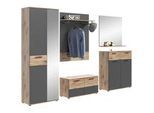Garderobe Mason 5-teilig ca.280x200x38cm Grau