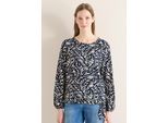 Langarmbluse CECIL, Damen, Gr. XXL (46), universal blau, Stoff, 100% Viskose, gemustert, klassisch normal, Rundhals, elastischer Bund, Blusen, mit grafischem Muster